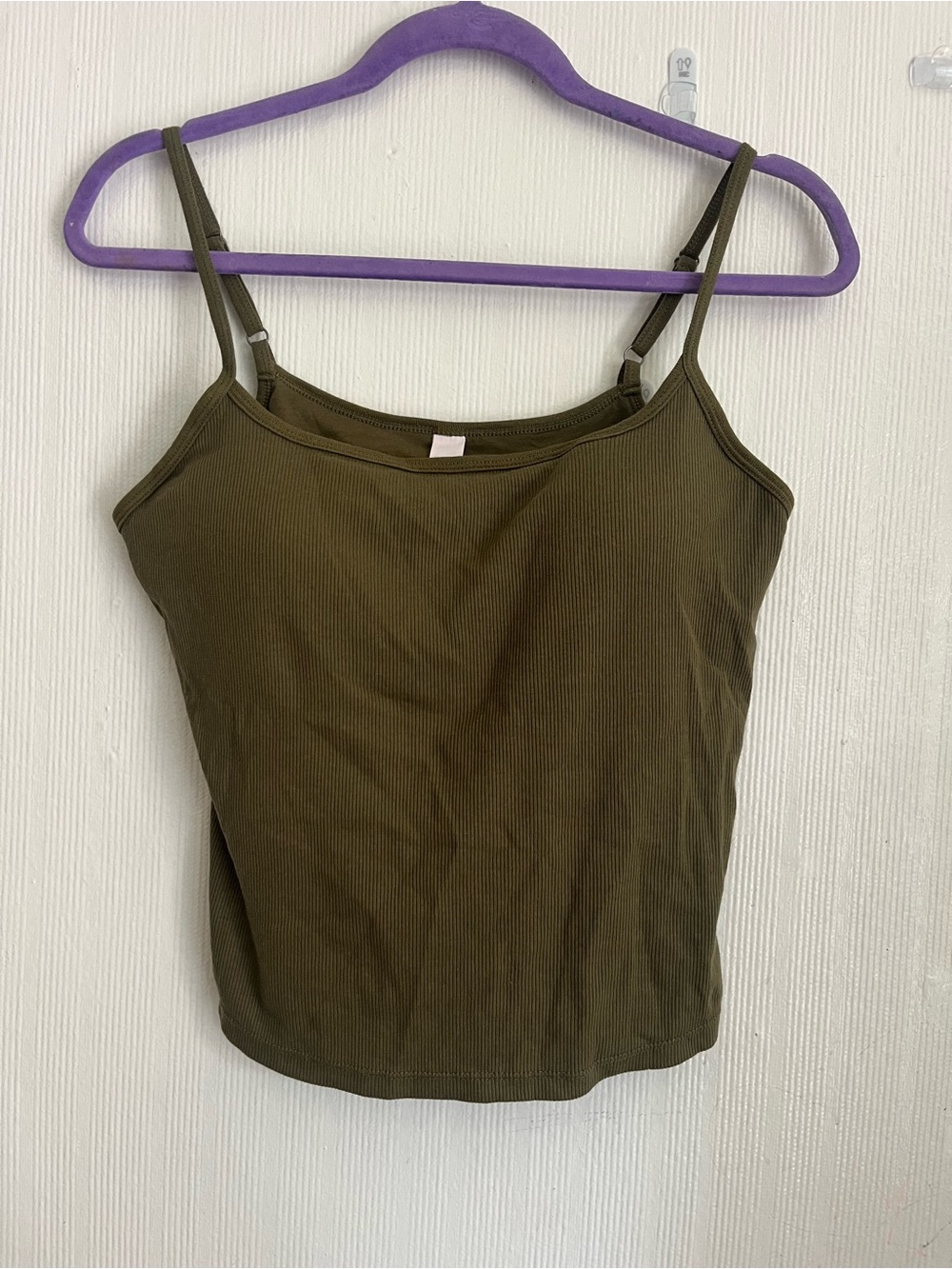 Auden Olive Green Ribbed Camisole Tank
